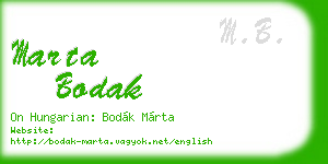 marta bodak business card